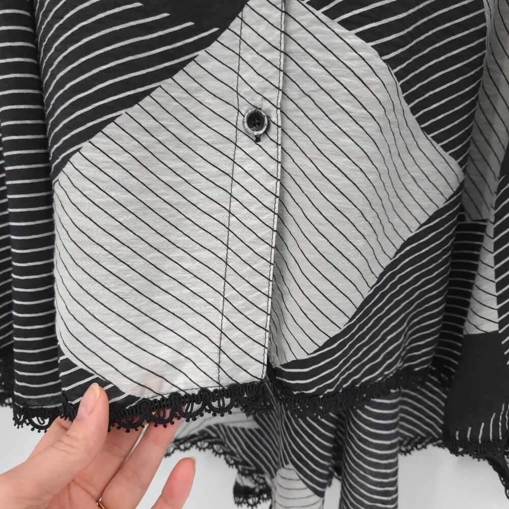 John Mark wire collar button up shirt dress Size S A-line geometric Artsy - Picture 4 of 9